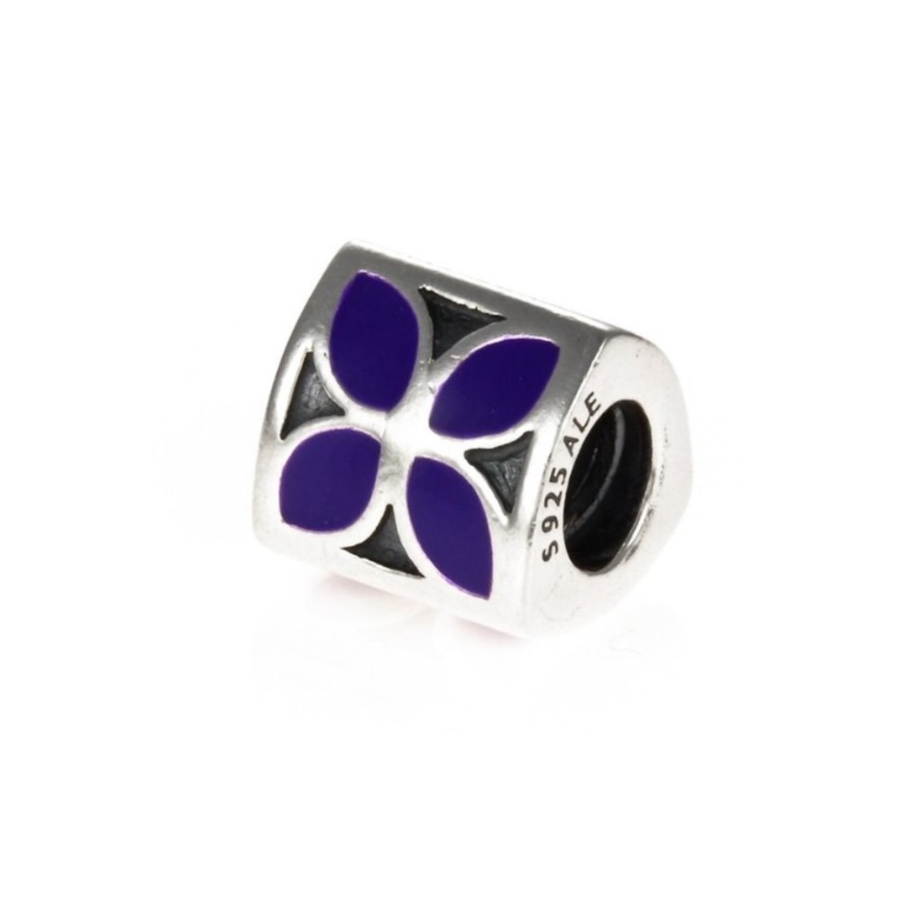 Pandora Purple Flower Charm Retired